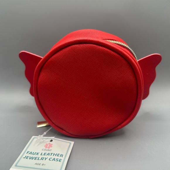 Target Bullseye Playground Christmas Peppermint Faux Leather Jewelry Case NEW - Picture 3 of 3